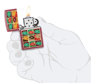 Zippo Çakmak 49844 Pop Art Lips Design 48653-127458