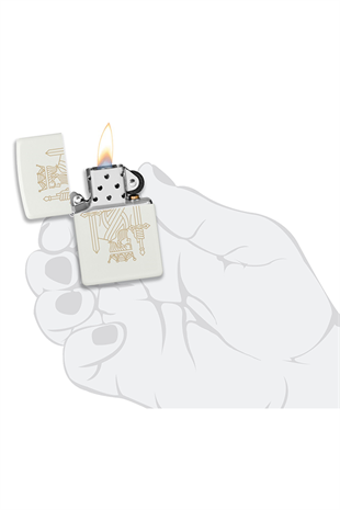 Zippo Çakmak 49847-093940 White Matte 214 King Queen Design