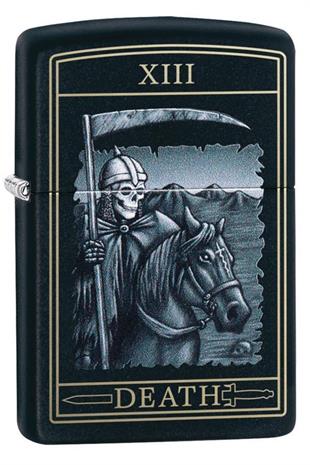 Zippo Çakmak Death Card Design Black Matte