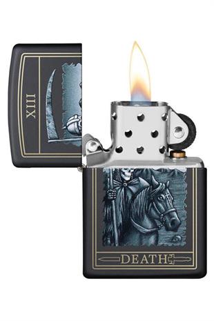 Zippo Çakmak Death Card Design Black Matte
