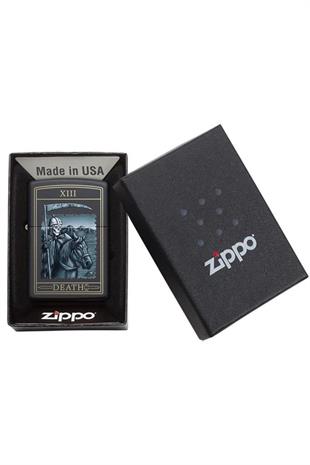 Zippo Çakmak Death Card Design Black Matte