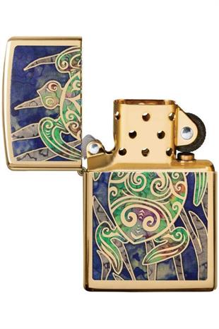 Zippo Çakmak Sea Turtle, Fusion - High Polish Brass 80708