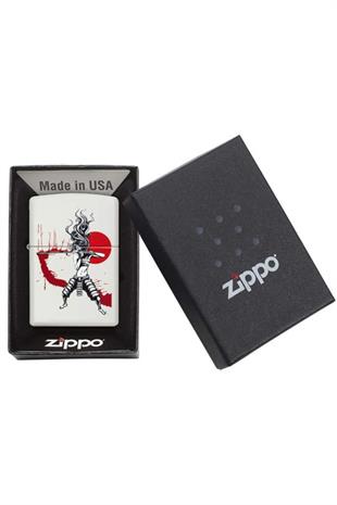 Zippo Çakmak White Matte Samurai Girl