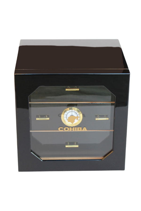 TR6712,Cohiba 3 Çekmeceli Sedir Humidor Puro Kutusu Siyah