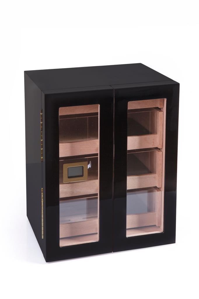 TR7532,PremiumQuality Santa Rosa Siyah 4 Çekmeceli Sedir Humidor Puro Kutusu
