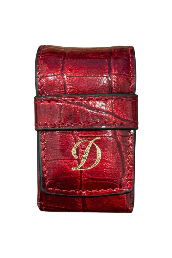 TR9168,S.T. Dupont Crocodile Deri Kırmızı Ligne 2 Çakmak Kılıfı