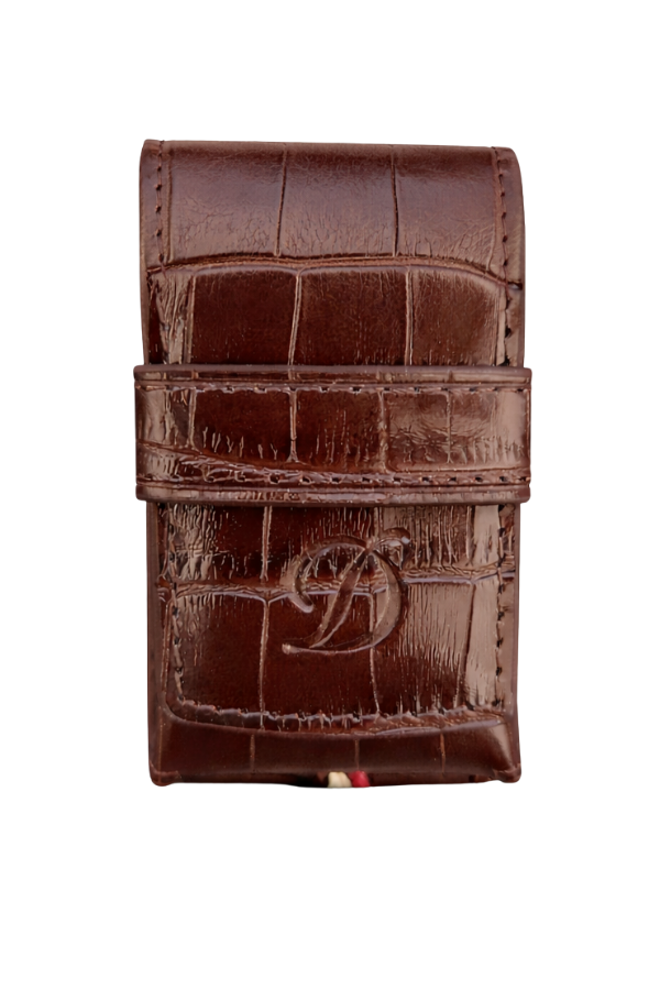 TR9198,S.T. Dupont Crocodile Kahverengi Deri Ligne 2 Çakmak Kılıfı
