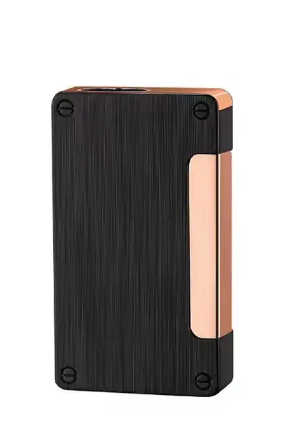 TR7796,Black Martin Çift Torch Pürmüz Siyah-Gold Metal Puro Çakmağı
