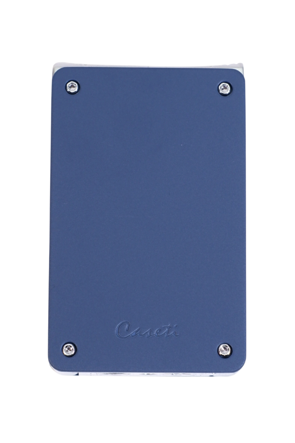 TR9450,Caseti Çift Torch Pürmüz & Tek Torch Mum Alev Delicili Lacivert Metal Puro Çakmağı