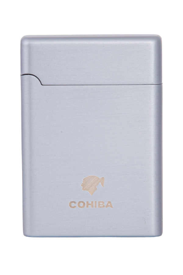 TR7896,Cohiba Çift Torch Pürmüz Gümüş Metal Puro Çakmağı