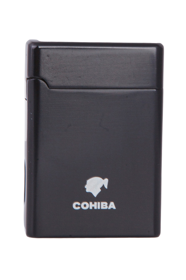 TR7885,Cohiba Çift Torch Pürmüz Siyah Metal Puro Çakmağı