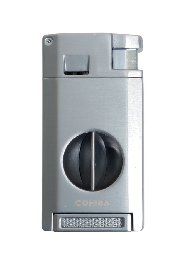 TR9548,Cohiba Çift Torch Pürmüz Kesici & Delici Gümüş Metal Puro Çakmağı