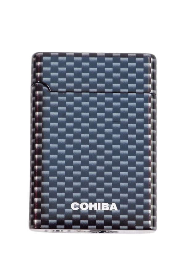 TR9627,Cohiba Çift Torch Pürmüz Karbon Desenli Metal Puro Çakmağı