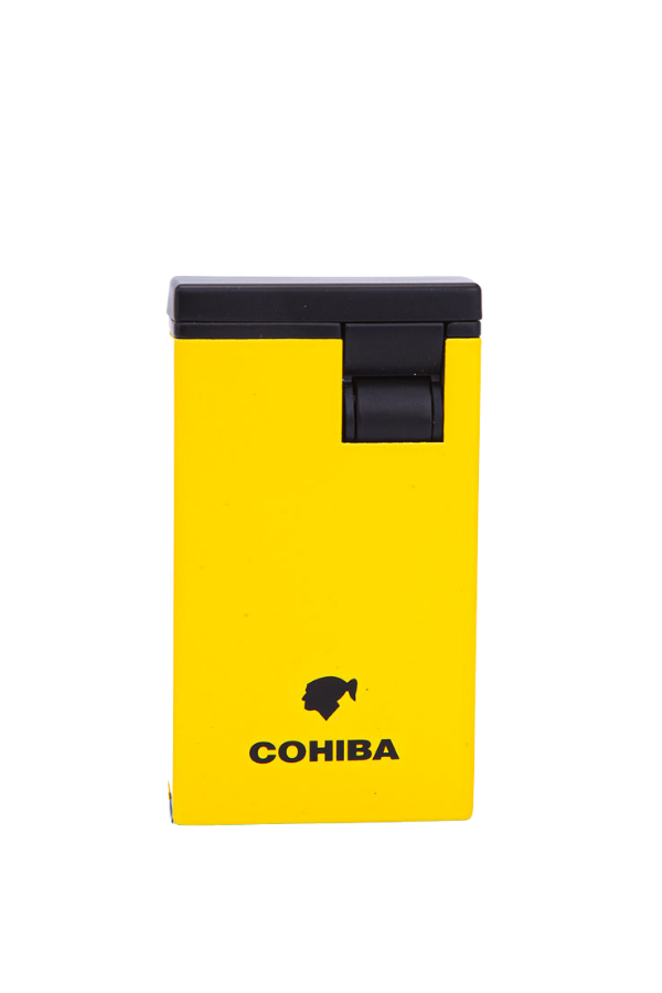 TR7204,Cohiba Çift Torch Pürmüz Sarı-Siyah Metal Puro Çakmağı