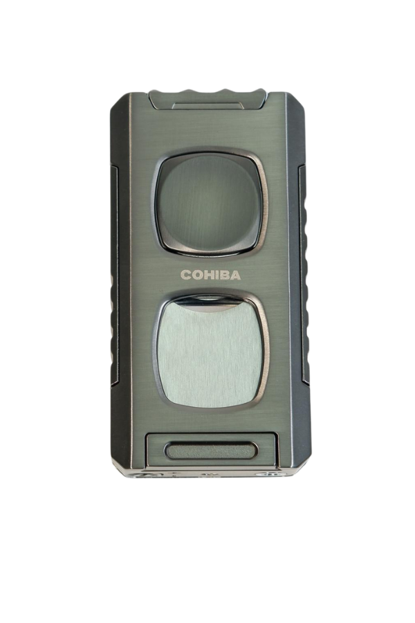 TR9555,Cohiba Çift Torch Pürmüz Kesici & Delici & İğneli Gunmetal Metal Puro Çakmağı