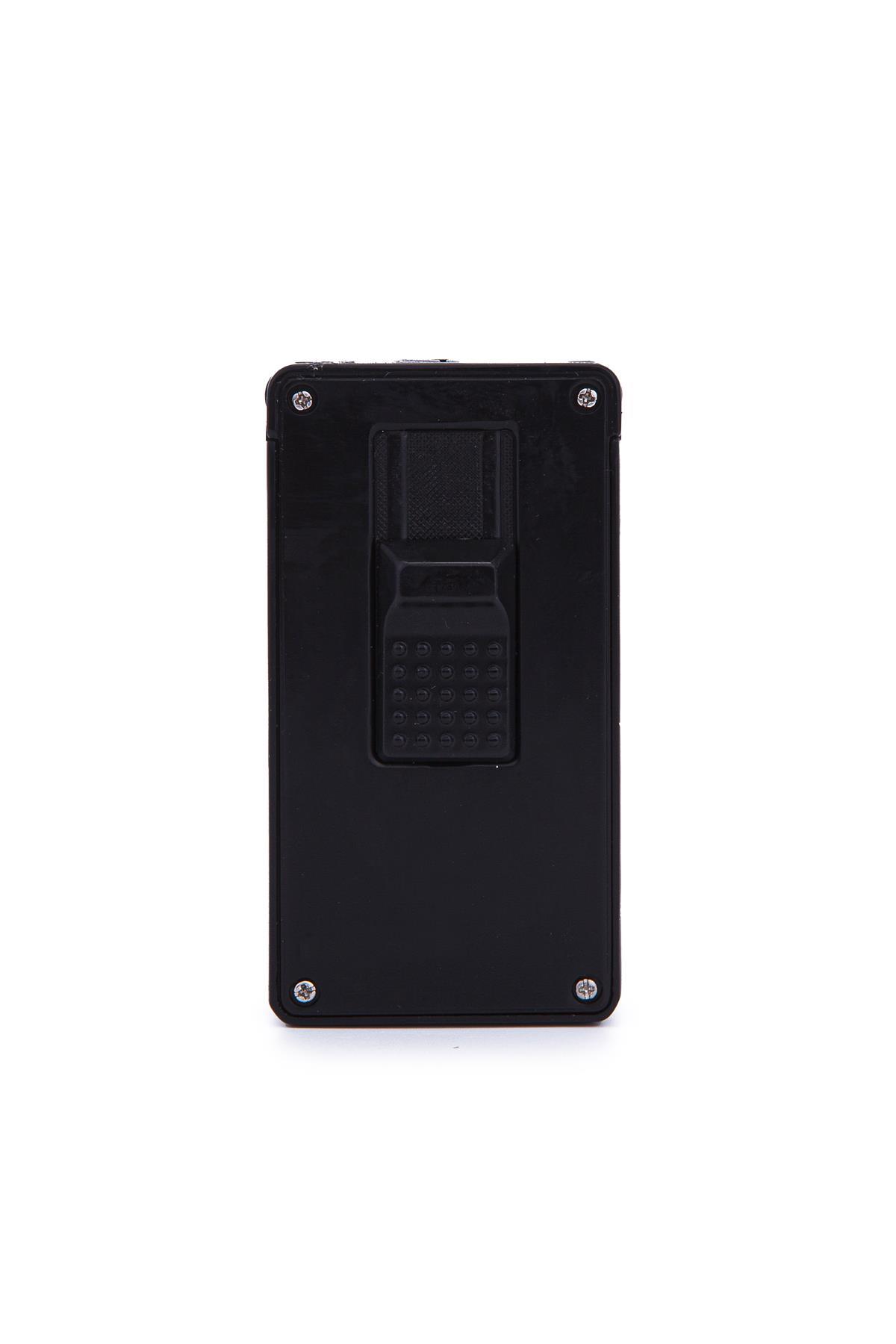 TR7238,Parmida Çift Torch Pürmüz Siyah Metal Puro Çakmağı