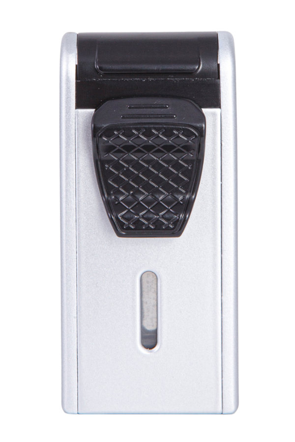 TR7921,Parmida Çift Torch Pürmüz Gümüş Metal Puro Çakmağı