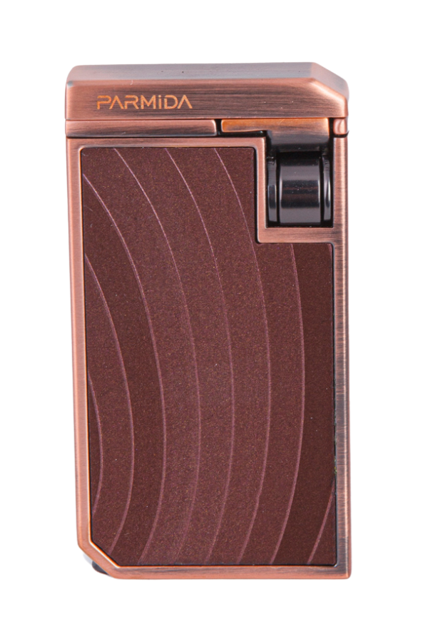 TR7948,Parmida Çift Torch Pürmüz Bronz-Ahşap Desenli Metal Puro Çakmağı