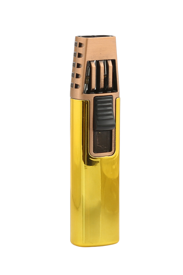 TR7321,Parmida Çift Torch Pürmüz Gold-Bronz Puro Çakmağı
