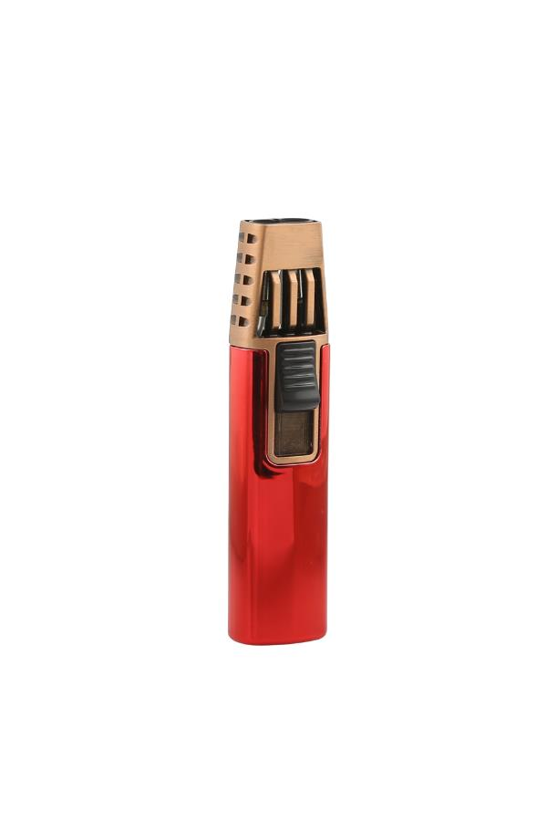 TR7323,Parmida Çift Torch Pürmüz Kırmızı-Bronz Puro Çakmağı