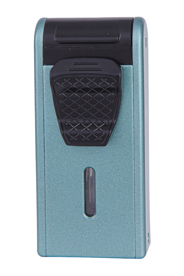 TR7924,Parmida Çift Torch Pürmüz Yeşil Metal Puro Çakmağı