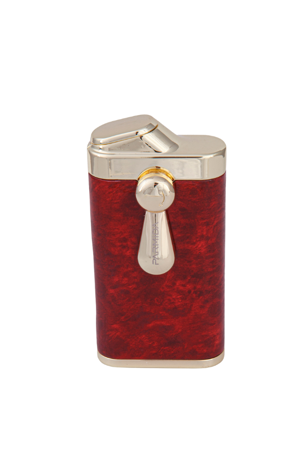 TR7951,Parmida Çift Torch Pürmüz Bordo-Gold Metal Puro Çakmağı