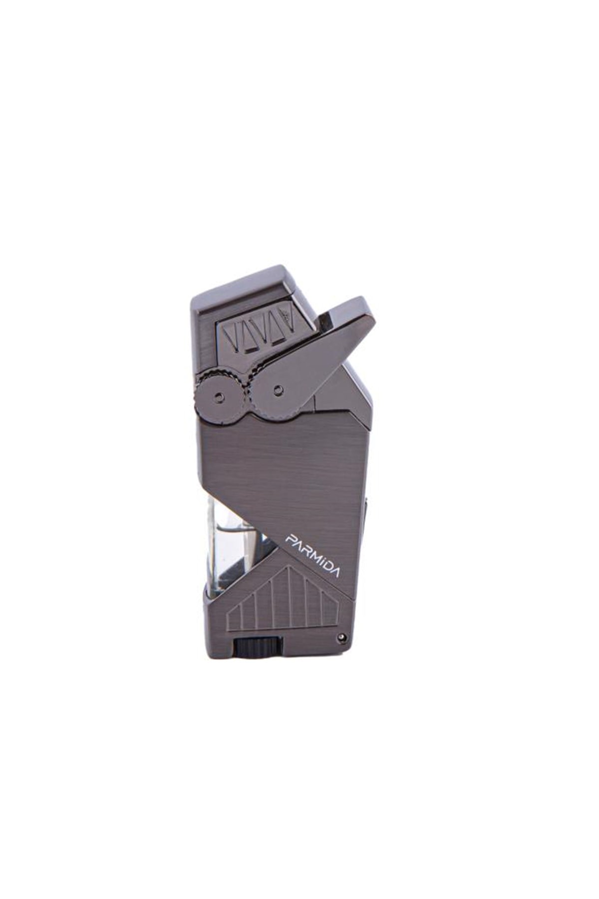 TR4696,Parmida Çift Torch Gunmetal Puro Çakmağı