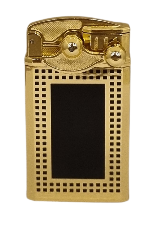 TR8008,PremiumQuality Gold Desenli Çift Torch Pürmüz Metal Puro Çakmağı