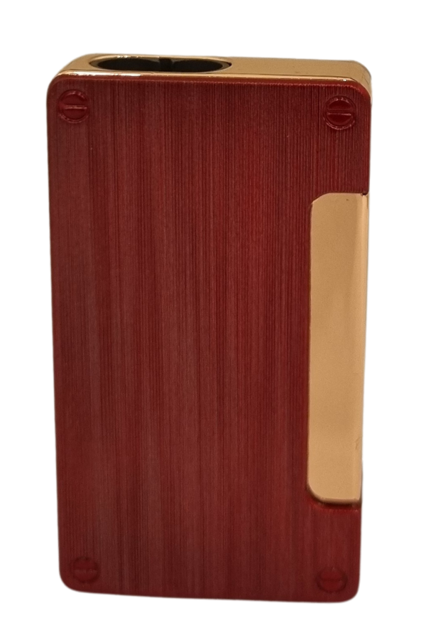 TR8022,PremiumQuality Fırçalı Kırmızı-Gold Çift Torch Pürmüz Metal Puro Çakmağı