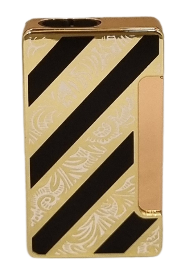 TR8116,PremiumQuality Gold - Siyah Çift Torch Pürmüz Metal Puro Çakmağı