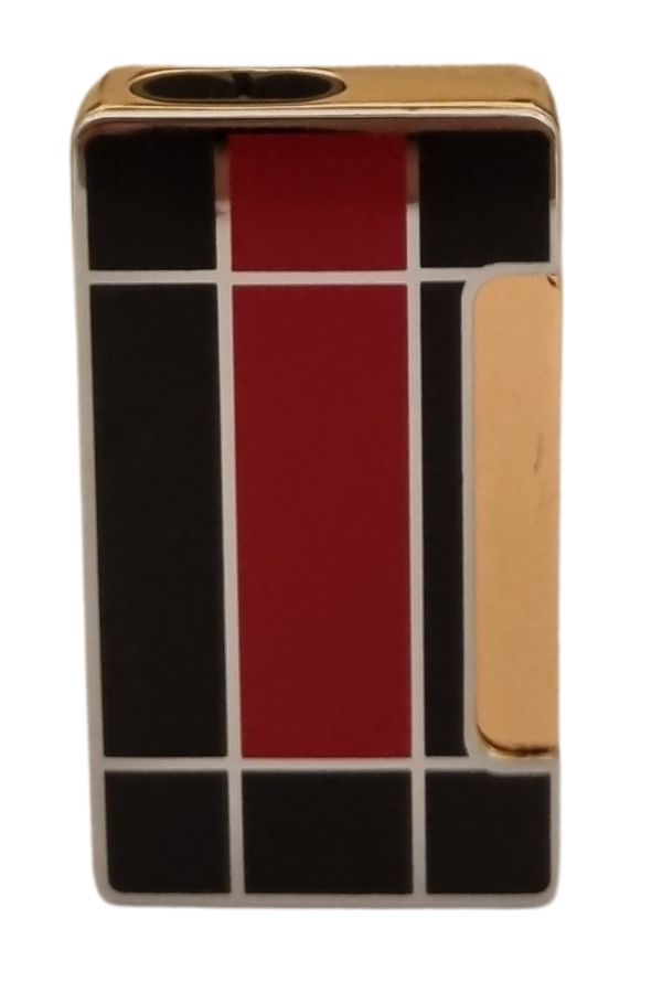 TR8021,PremiumQuality Kırmızı-Siyah Desenli Çift Torch Metal Puro Çakmağı