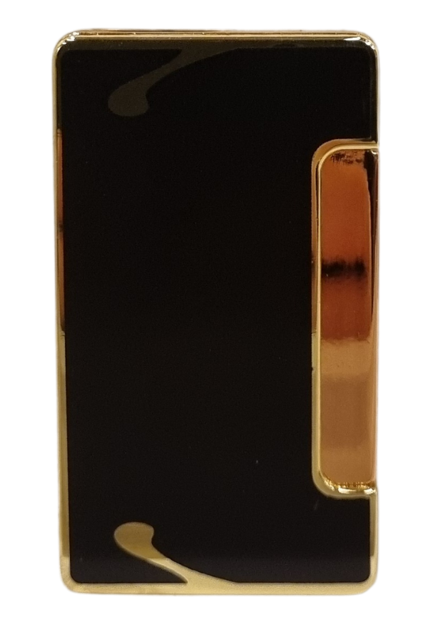 TR8114,PremiumQuality Gold - Siyah Çift Torch Pürmüz Metal Puro Çakmağı