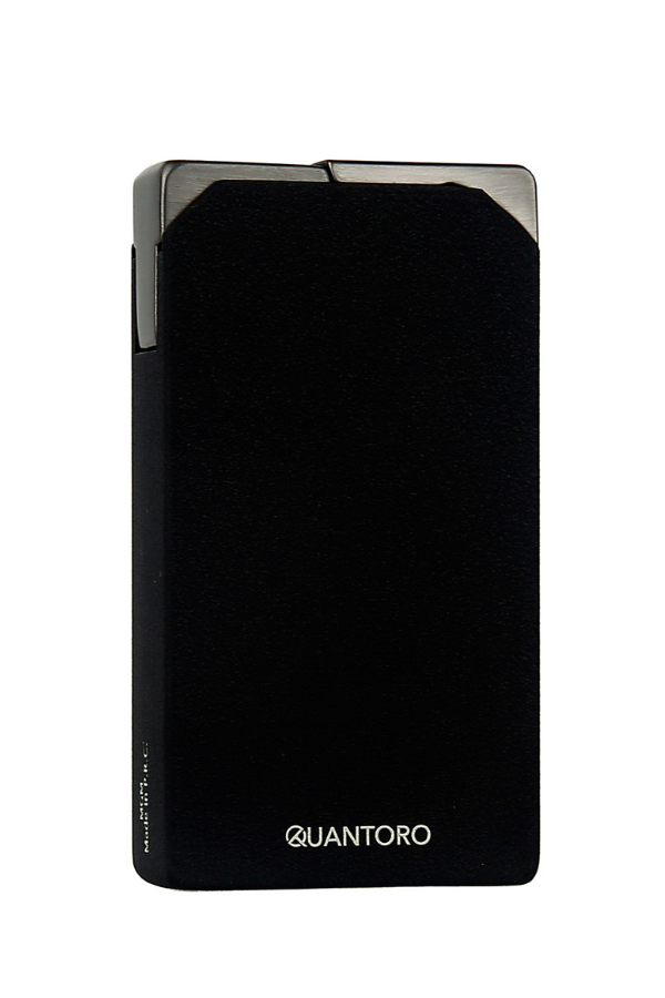 TRZ1191,Quantoro Çift Torch Pürmüz Delicili Mat Siyah Metal Puro Çakmağı