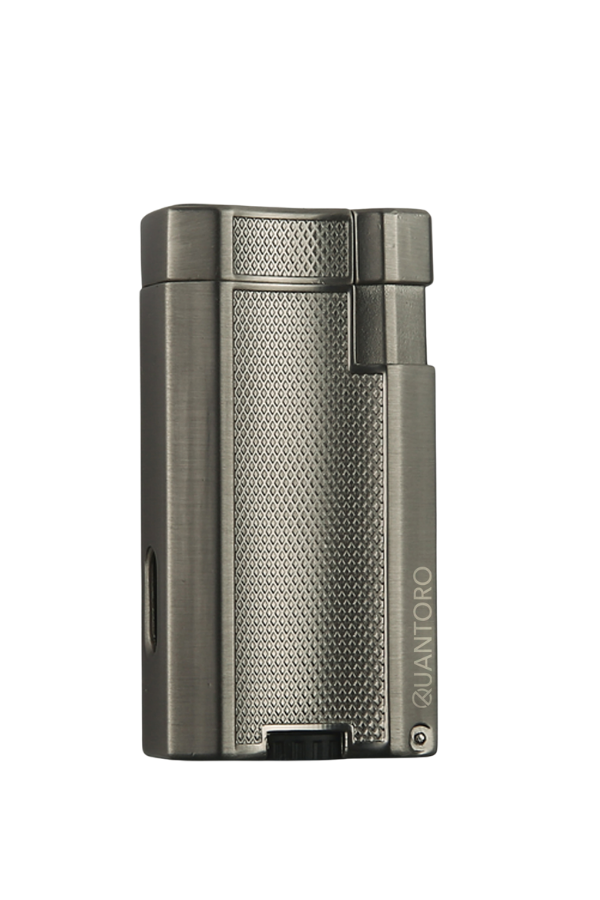 TRZ1079,Quantoro Çift Torch Pürmüz Gümüş Metal Puro Çakmağı