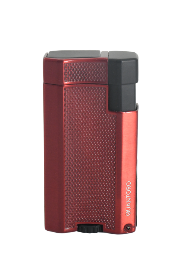 TRZ1082,Quantoro Çift Torch Pürmüz Kırmızı Metal Puro Çakmağı