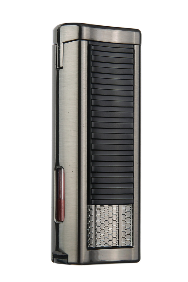 TRZ1138,Quantoro Çift Torch Pürmüz Gunmetal Metal Puro Çakmağı