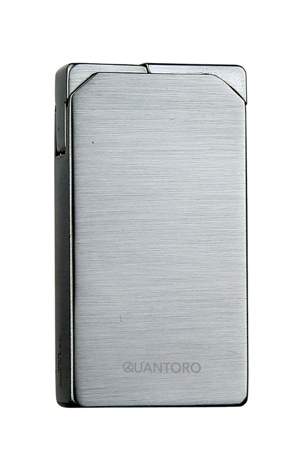 TRZ1194,Quantoro Çift Torch Pürmüz Delicili Gümüş Metal Puro Çakmağı