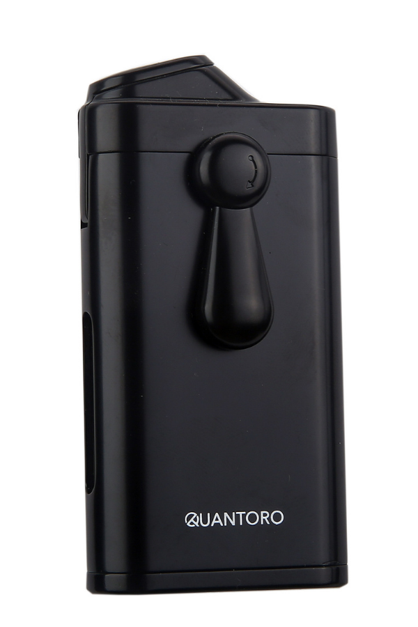 TRZ1147,Quantoro Çift Torch Pürmüz Delicili Siyah Metal Puro Çakmağı