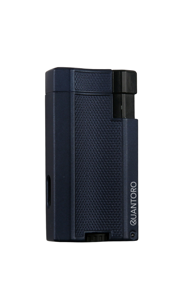 TRZ1080,Quantoro Çift Torch Pürmüz Lacivert Metal Puro Çakmağı