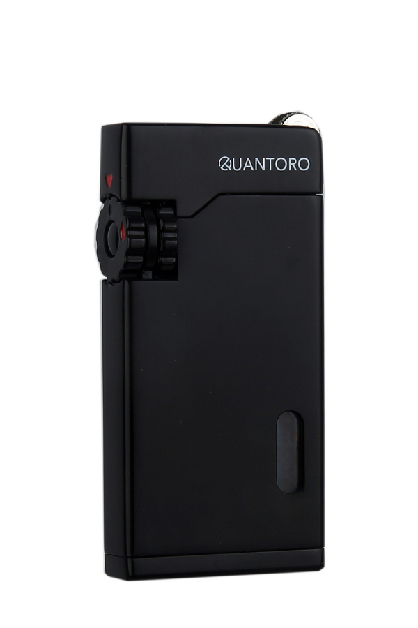 TRZ1141,Quantoro Çift Torch Pürmüz Siyah Metal Puro Çakmağı