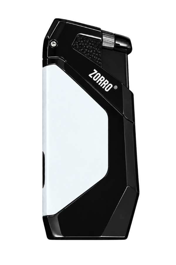 TRM1027,Zorro Çift Torch Pürmüz Siyah Gunmetal Metal Puro Çakmağı