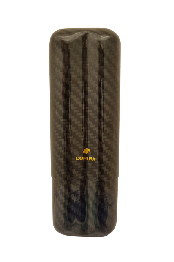TR7753,Cohiba Karbon Desenli Siyah İkili Puro Kılıfı