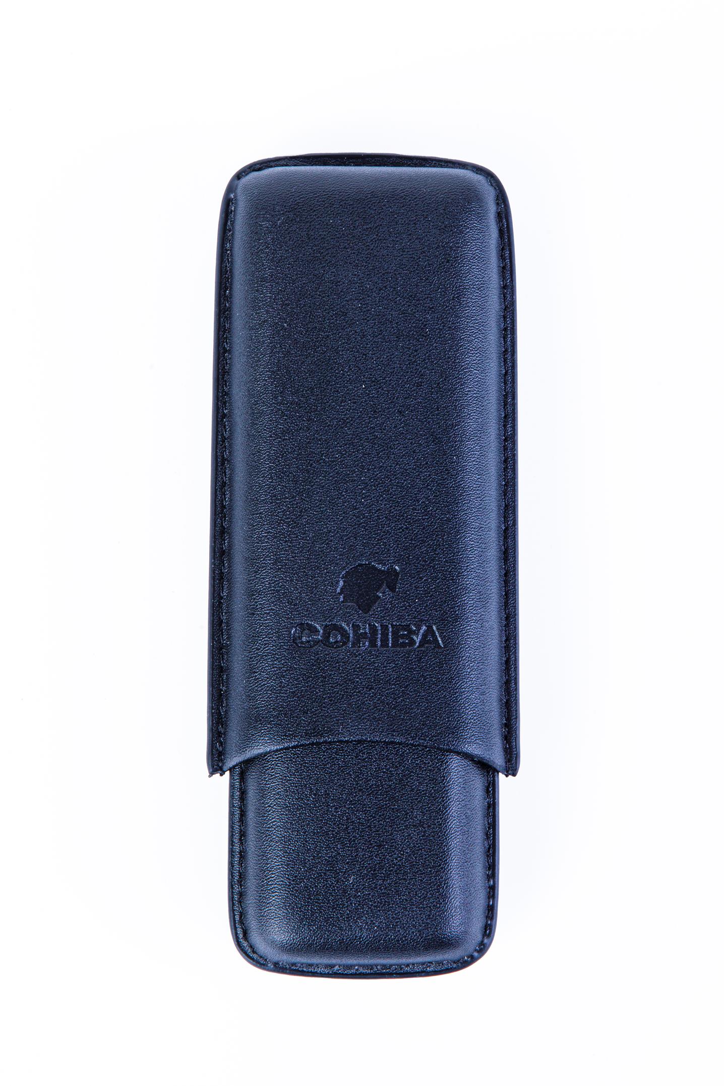 TR8230,Cohiba Siyah İkili Deri Puro Kılıfı