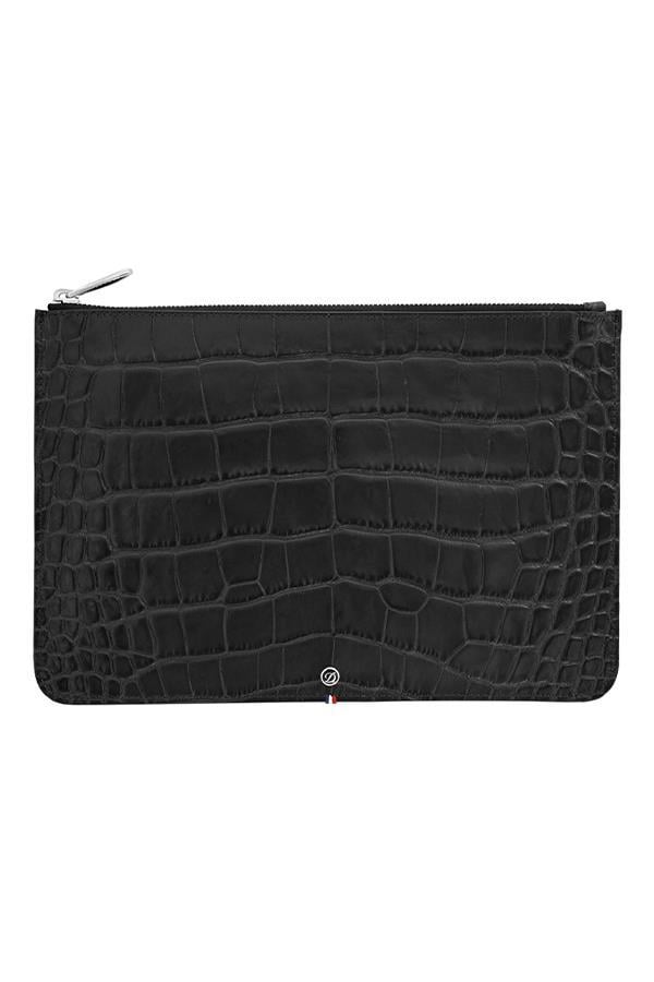TR6940,S.T. Dupont Line D Croco Dandy Siyah Deri Çanta 181065