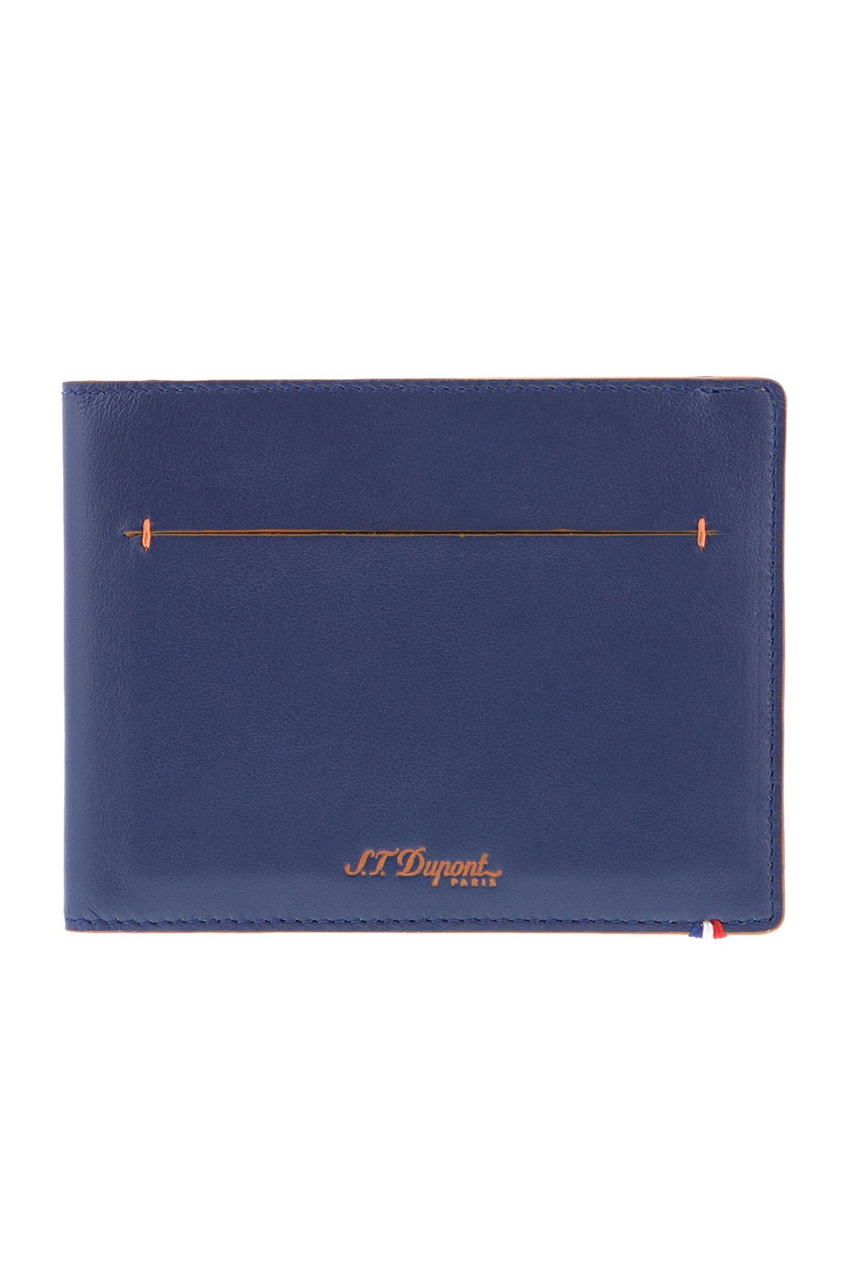 TR4826,S.T. Dupont Deri Turuncu-Mavi Cüzdan 184400