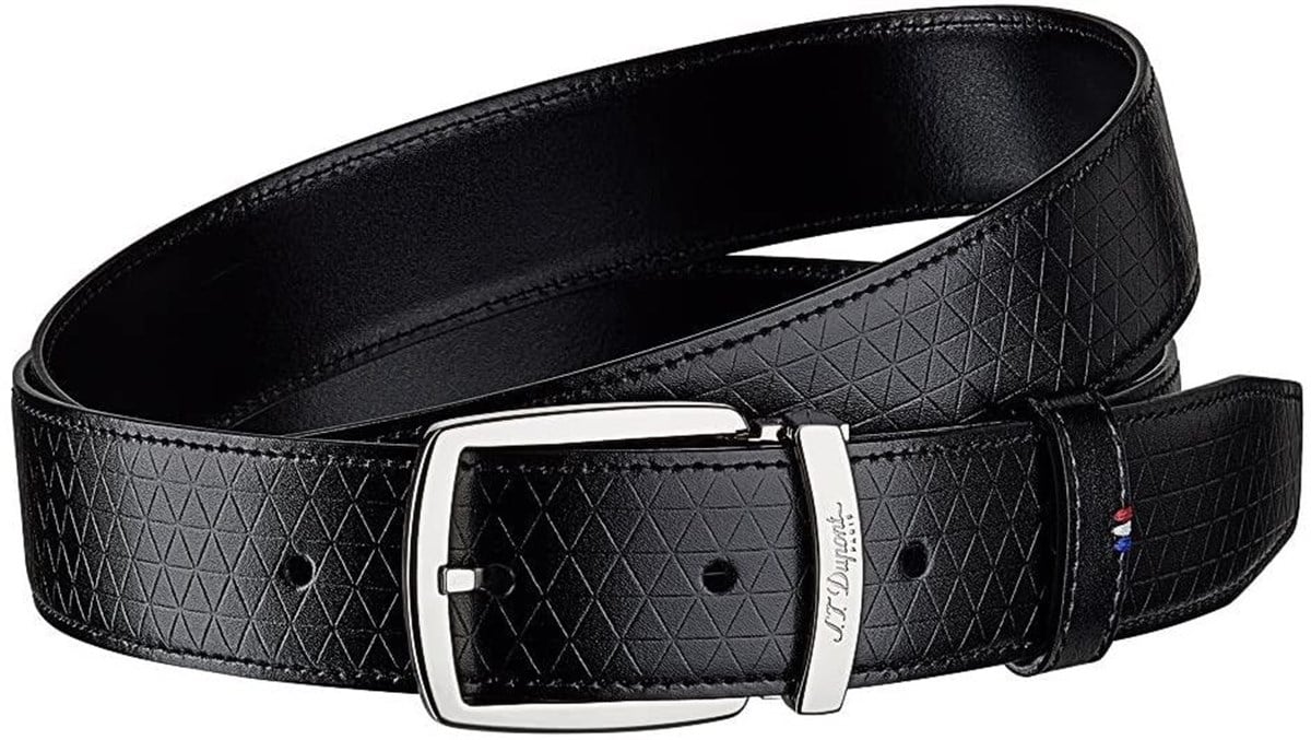 TR2758,S.T. Dupont Siyah Deri Desenli Kemer 8210798