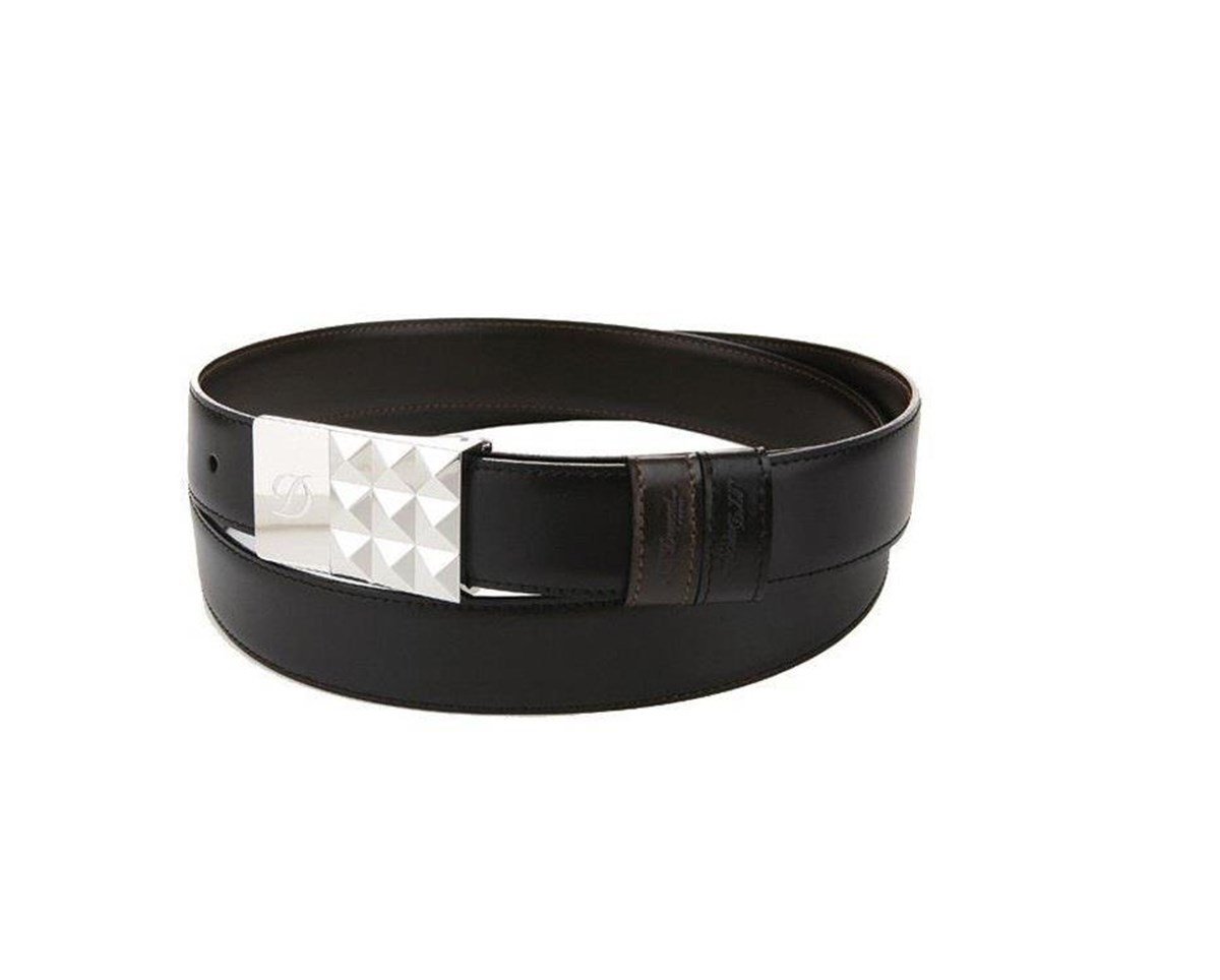 TR1848,S.T. Dupont Siyah/Kahverengi Çift Taraflı Deri Kemer 7770120