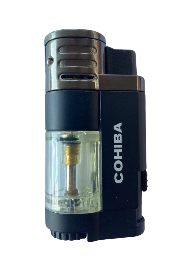 TR7543,Cohiba 4 Torch Pürmüz Siyah-Gümüş Puro Çakmağı