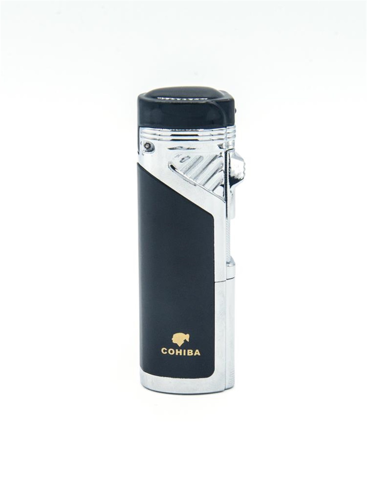 TR1359,Cohiba 3 Torch Siyah-Gümüş Puro Çakmağı