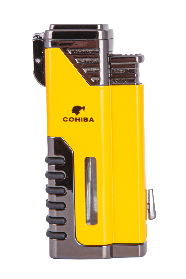 TR7927,Cohiba 4 Torch Pürmüz Sarı-Gunmetal Metal Puro Çakmağı